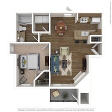 1 Bed 1 Bath 753 SqFt (673 Net) 0936 floor plan